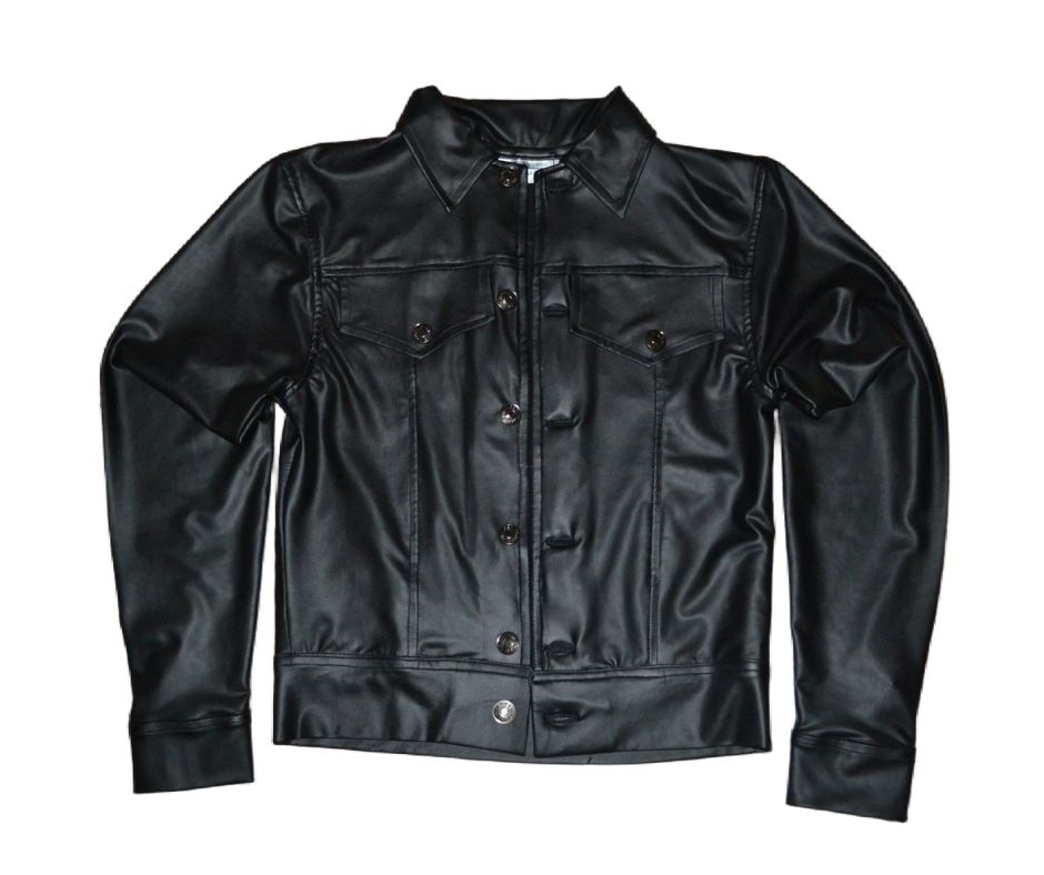 Chaqueta Vaquera Negra de Cuerina para Niños -  Unisex